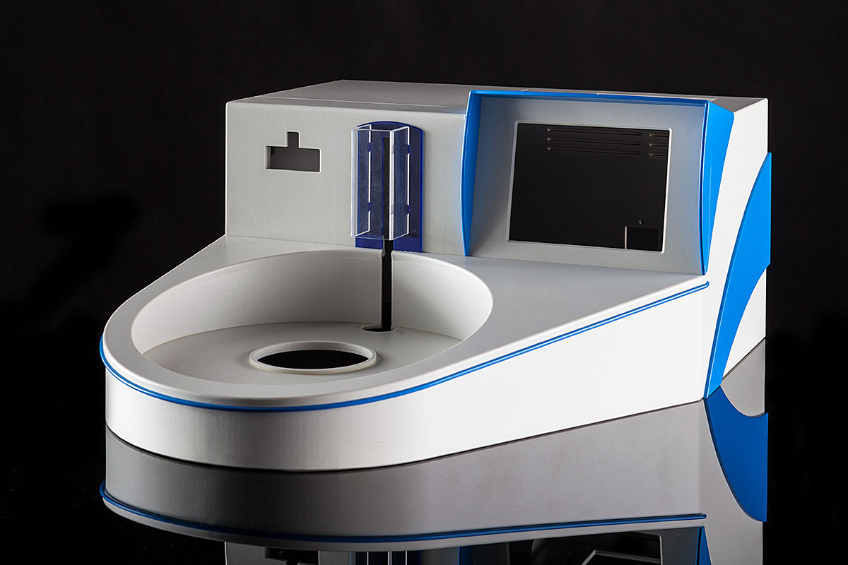 mentec® Kunststoffgehäuse Medizintechnik rund blau-grau